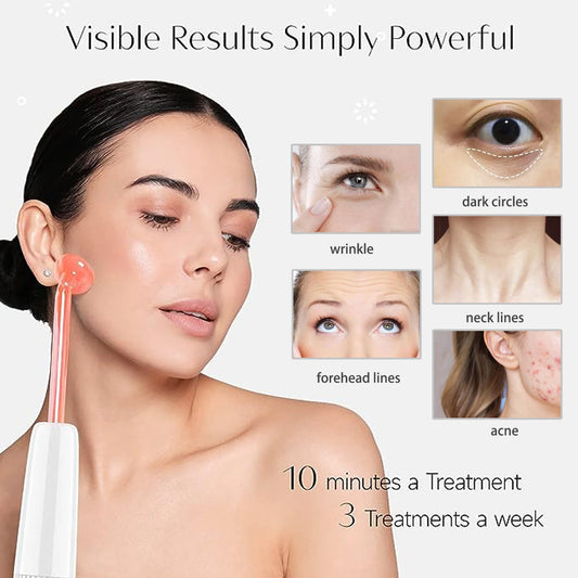 New High Frequency Facial Machine Skin Therapy with 6 Neon & Argon Wands Remove Wrinkles Acne Facial Therapy Wand